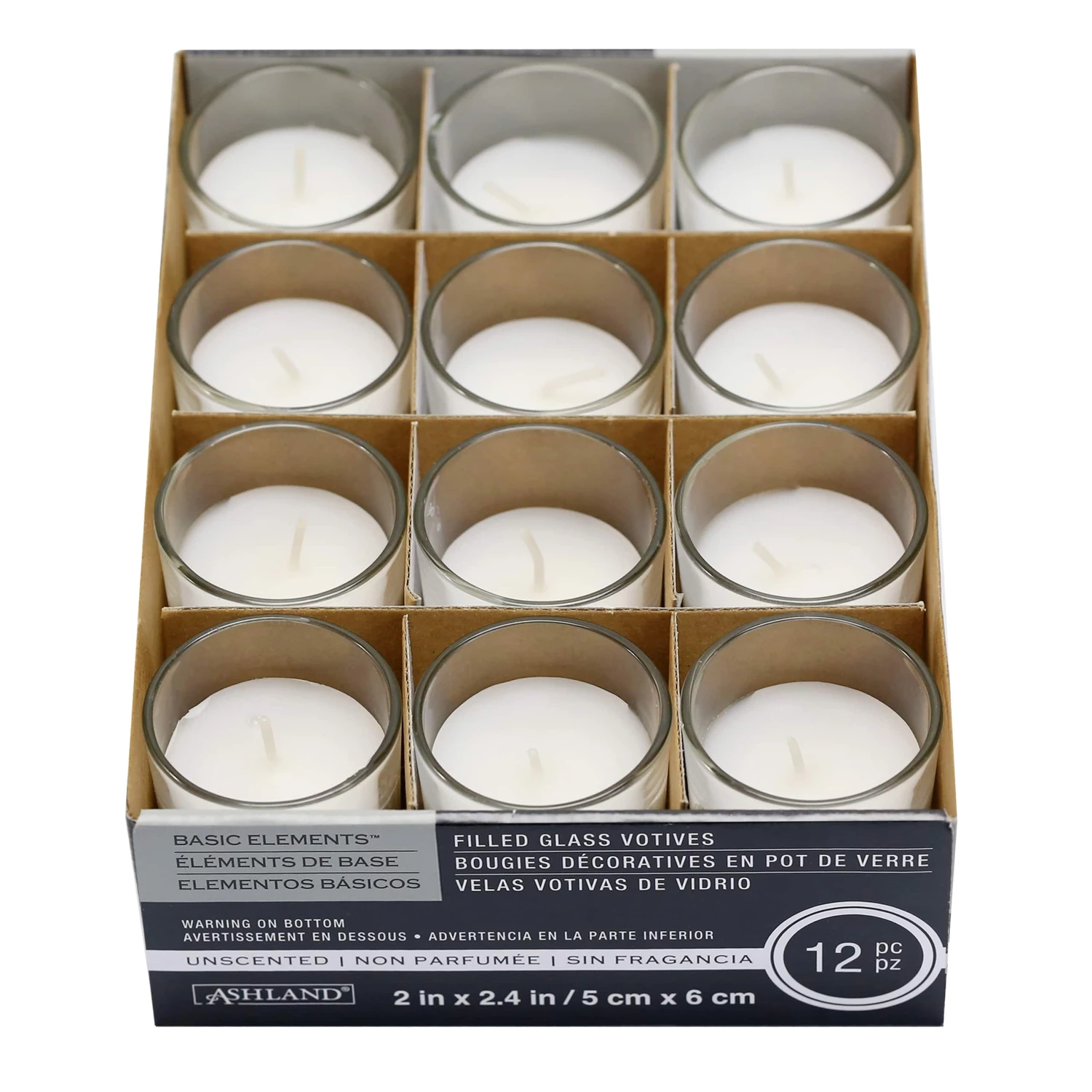 12 Ivory Glass Votive Candles By Ashland® Basic Elements™ - Image 8