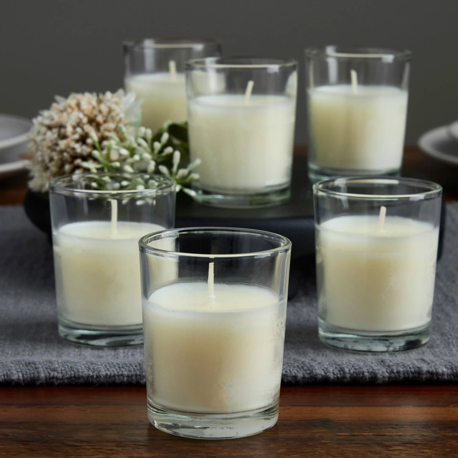 12 Ivory Glass Votive Candles By Ashland® Basic Elements™ - Image 2