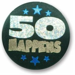 50 Happens Satin Button (Pack Of 6)
