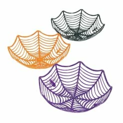 Fun Express Spider Web Basket (3 Pc) For Halloween Party Supplies