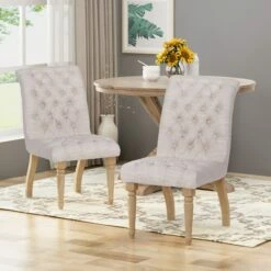 GDF Studio Terrance Tufted Fabric Dining Chair (Set Of 2)