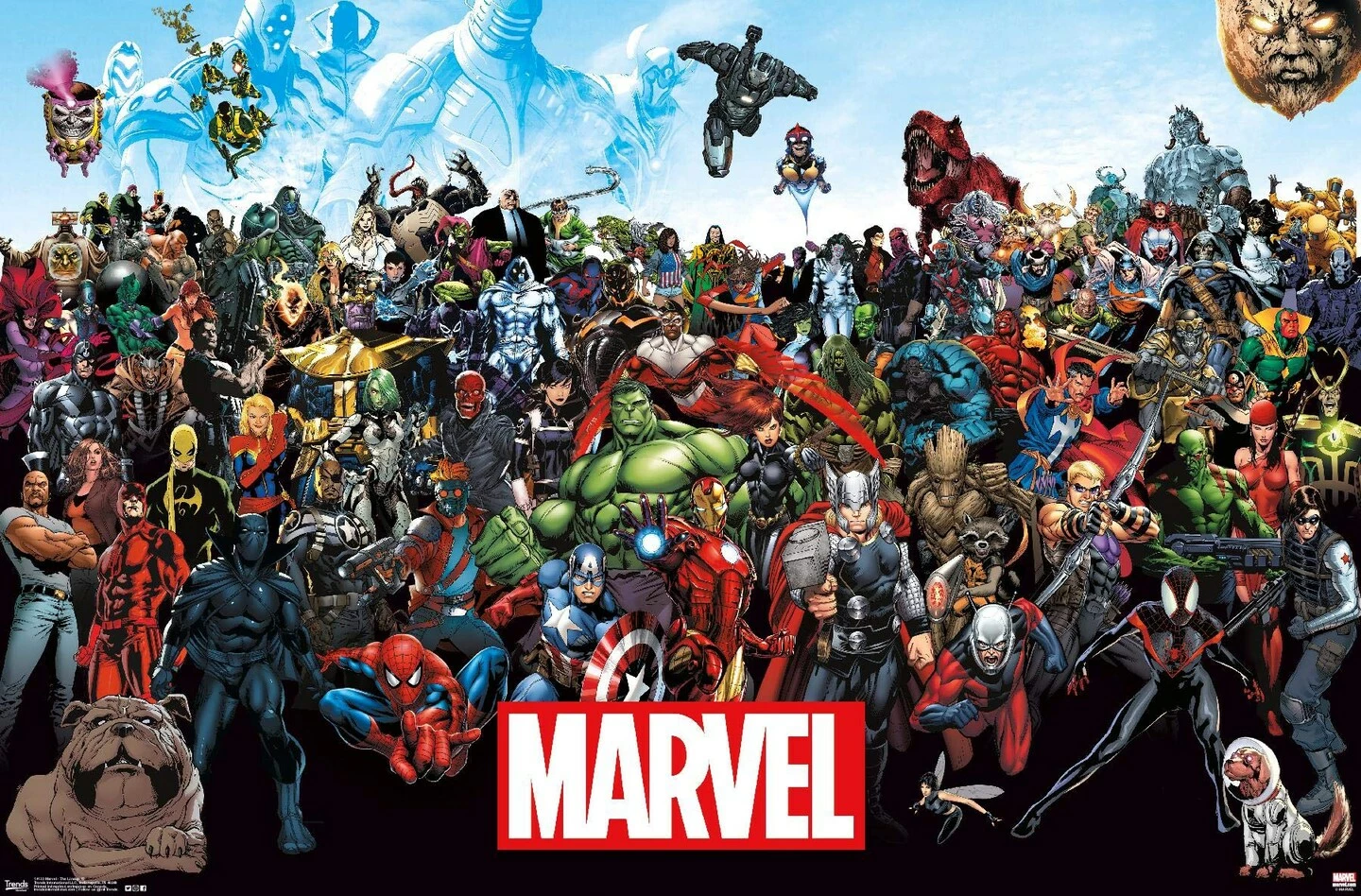 Marvel Comics The Lineup Wall Poster 22.375" X 34" For Playroom
