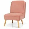 Gymax Velvet Accent Chair Single Sofa Chair Leisure Chair With Wood Frame Pink