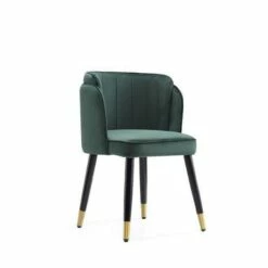Manhattan Comfort Zephyr Velvet Dining Chair In Hunter Green