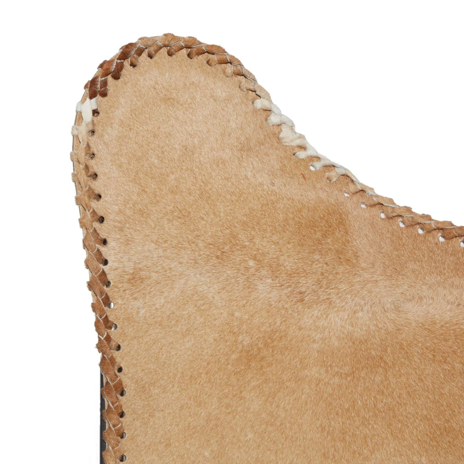 36" Brown Cow Hide Leather & Iron Rustic Accent Chair - Image 7