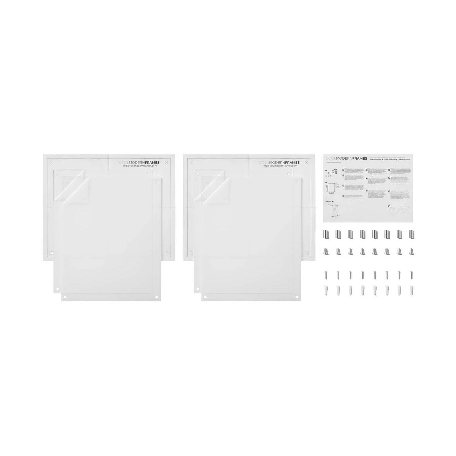 Cool Modern 2 Pack Clear Acrylic Float Frame With Silver Hardware - Image 5