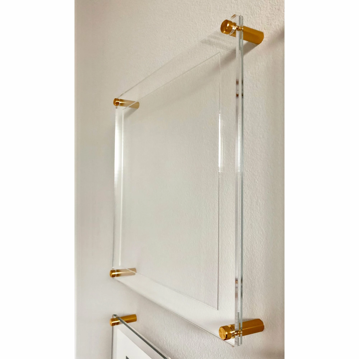 Wexel Art 15'' X 15'' Acrylic Floating Frame For Album Covers With Gold Hardware - Image 3