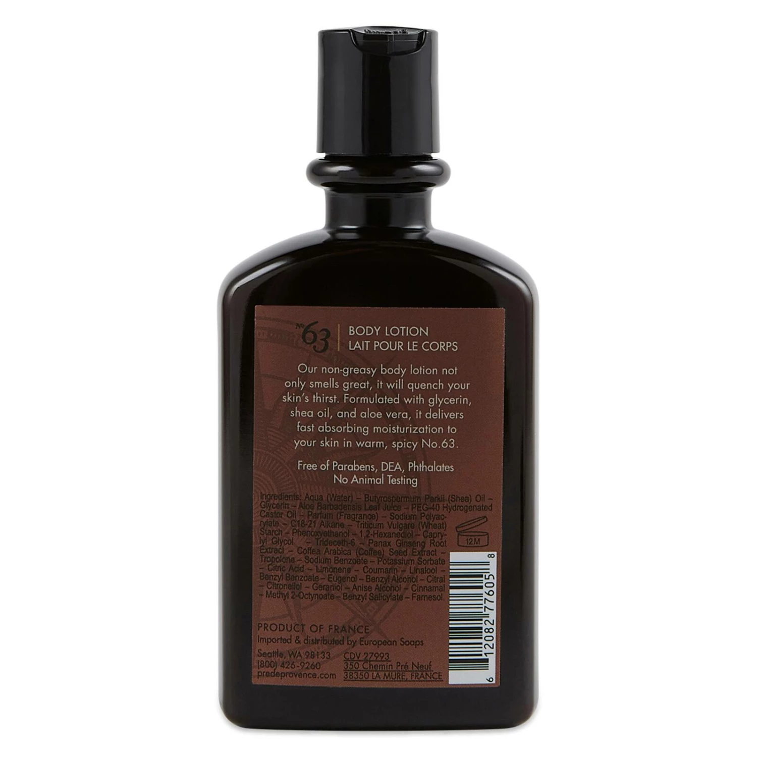 European Soaps No. 63 Men's Lotion, 240mL - Image 3