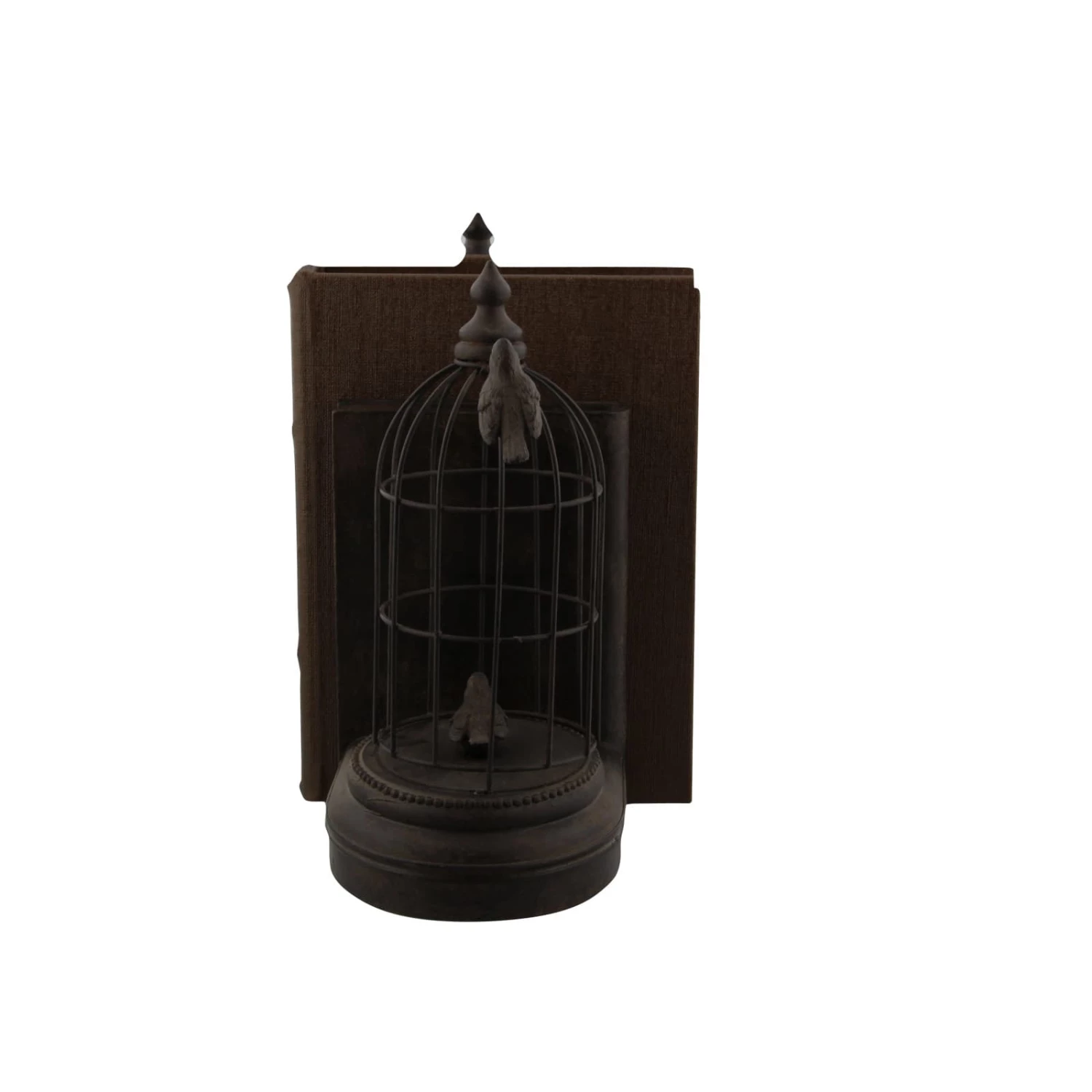 Black Metal Farmhouse Birdcage Bookends Set - Image 3