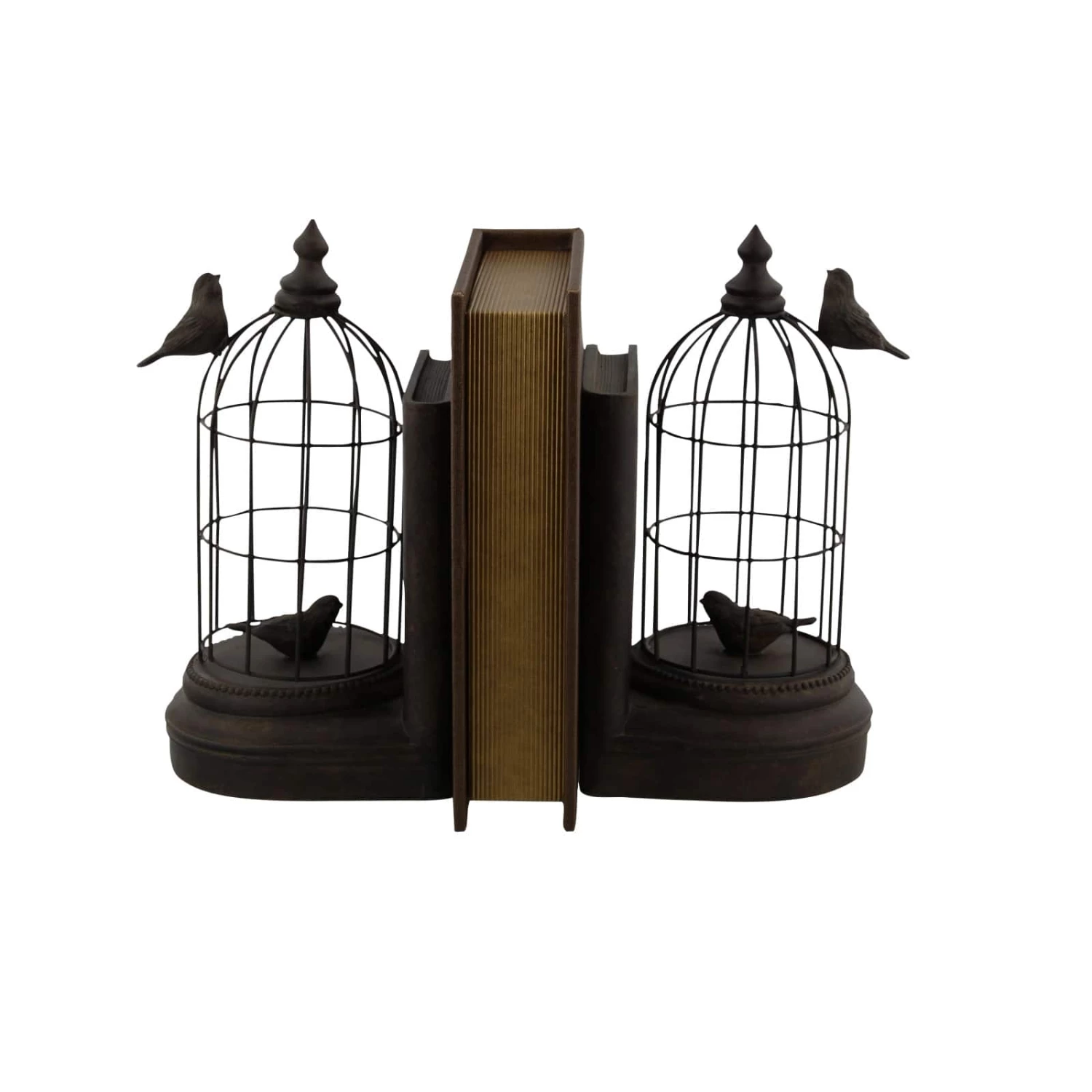 Black Metal Farmhouse Birdcage Bookends Set - Image 5