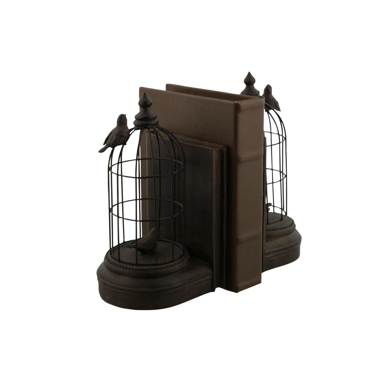 Black Metal Farmhouse Birdcage Bookends Set - Image 6