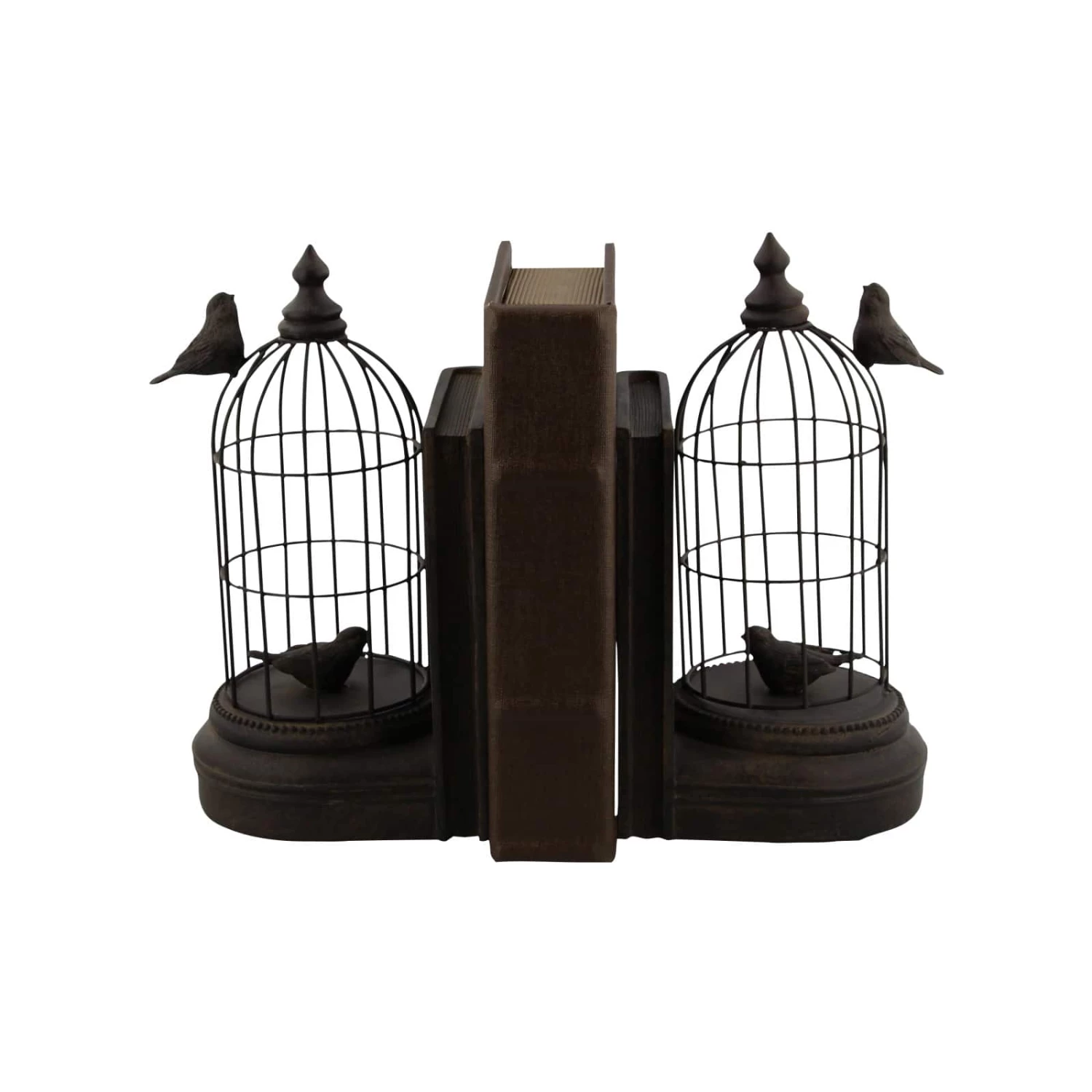 Black Metal Farmhouse Birdcage Bookends Set - Image 7