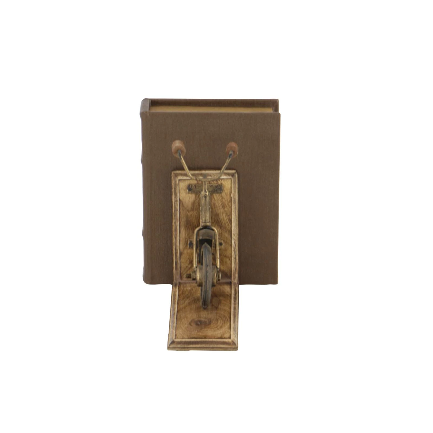 9" Brass & Wood Vintage Bicycle Bookends - Image 5