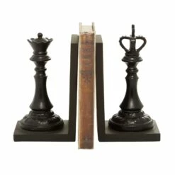8" Black Chess Bookends, 2ct.