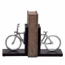 7" Silver Aluminum Vintage Bicycle Bookends