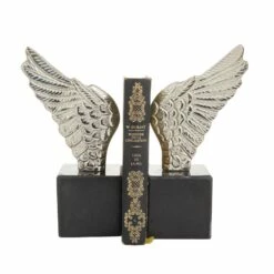 10" Angel Wing Aluminum Bookend Set