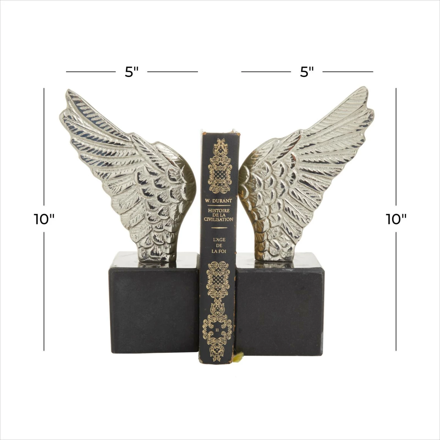 10" Angel Wing Aluminum Bookend Set - Image 5