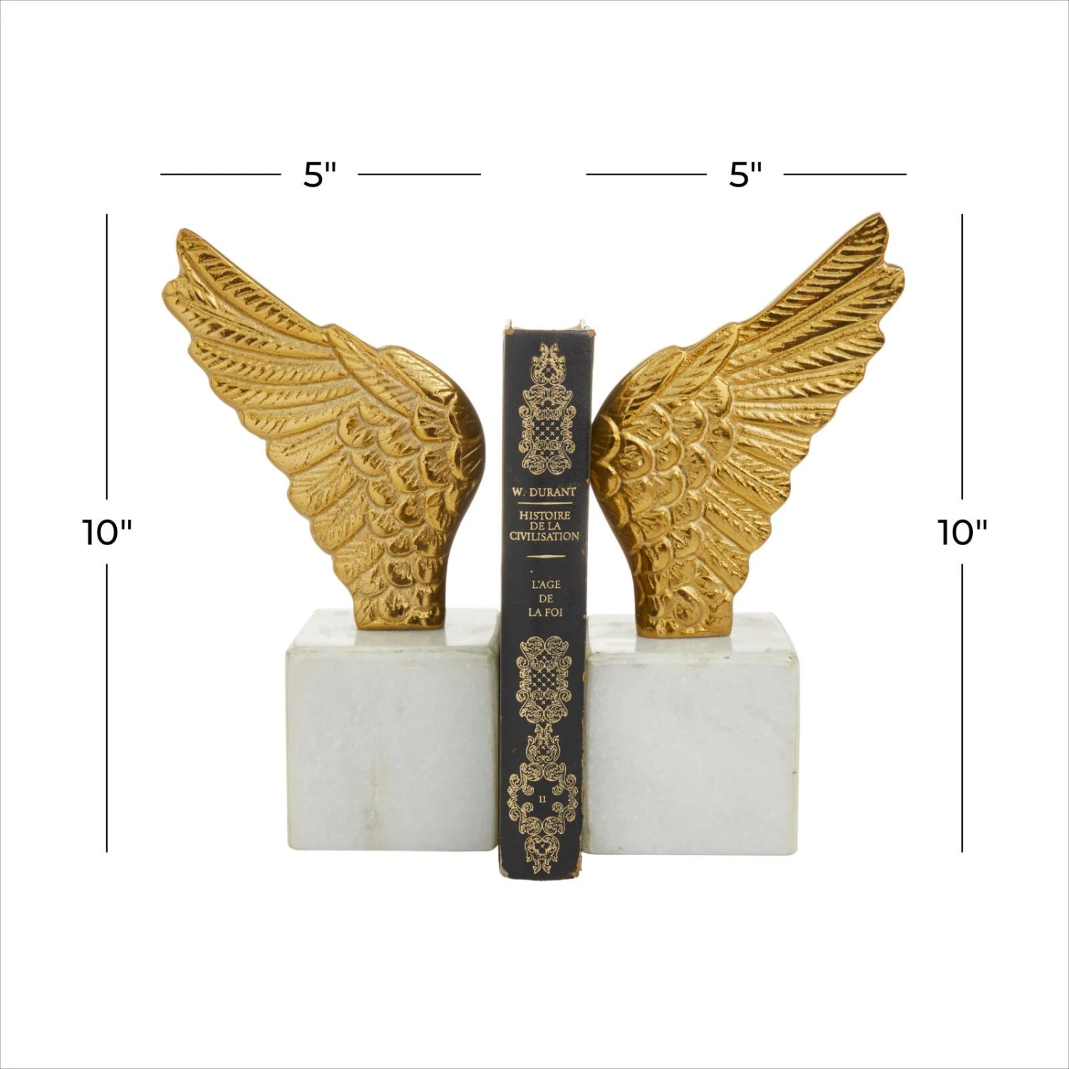 10" Angel Wing Aluminum Bookend Set - Image 12