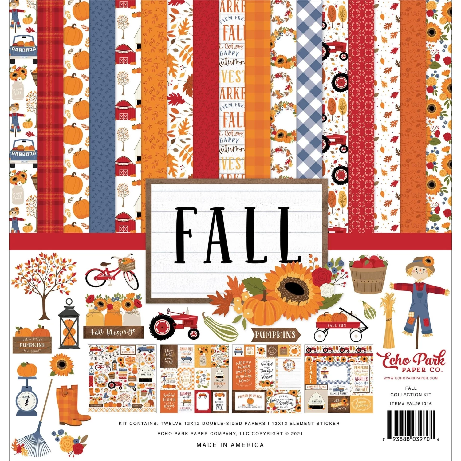 Echo Park™ Paper Co. Fall Paper Craft Collection Kit, 12" X 12"