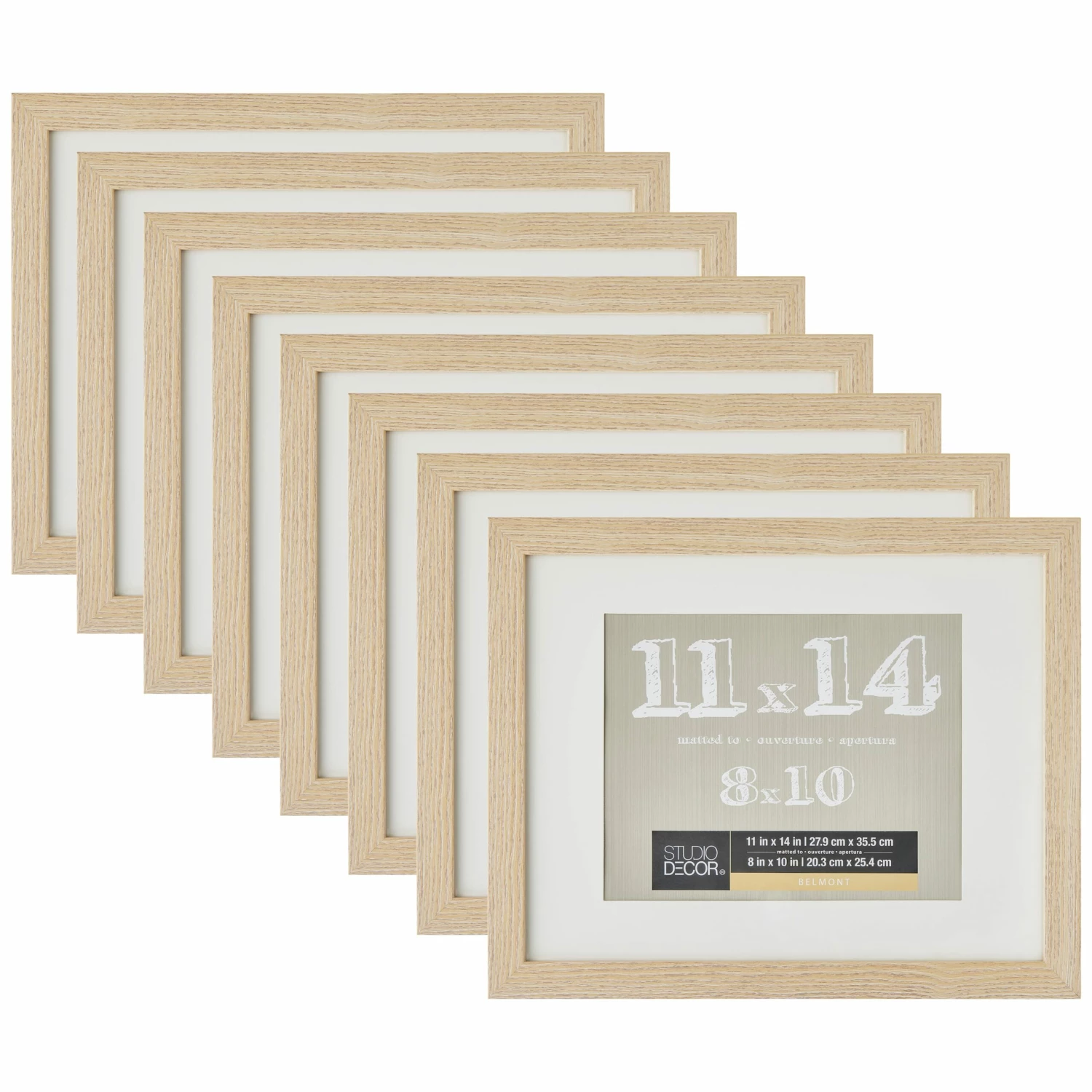 8 Pack: Blonde Frame With Mat, Belmont By Studio Décor®